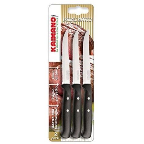 3 Coltelli da Bistecca Premium Nero