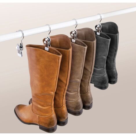 10 Grucce In Metallo Antiscivolo, Grucce Per Stivali Con Clip Rotanti Portatili Grucce Per Pantaloni Regolabili Ganci In Acciaio Inossidabile Per Cosi 92526494