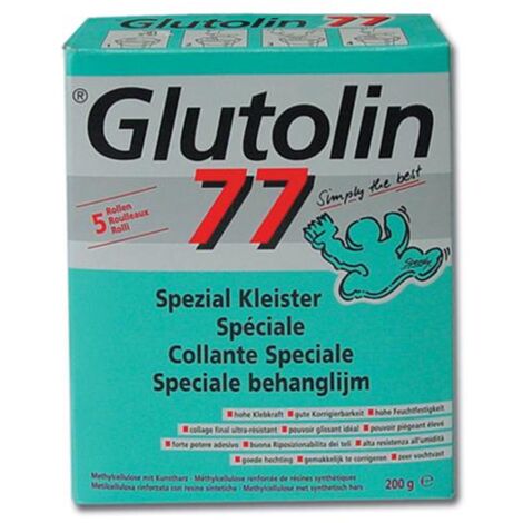 Colla In Polvere Per Carta Da Parati Manifesti "Glutolin 77" 200 Gr Alta Resa 25 Mq