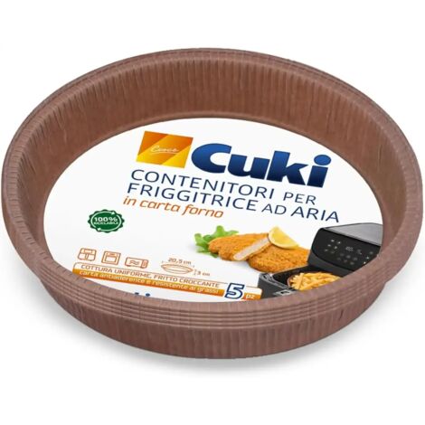 5x Cuki Contenitori per Friggitrice ad Aria Ø20,5 cm,Antiaderenti e Impermeabili