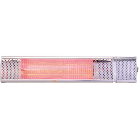 Vinco stufa stufetta alogena a parete per interno esterno regolabile 2000W IP65 grigio riscaldamento calore (1/2)