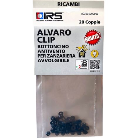BOTTONE ANTIVENTO ALVARO CLIP PER ZANZARIERE