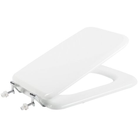 Sedile Wc bianco copriwater copriasse in mdf con coperchio mod. Conca Fit (1/3)