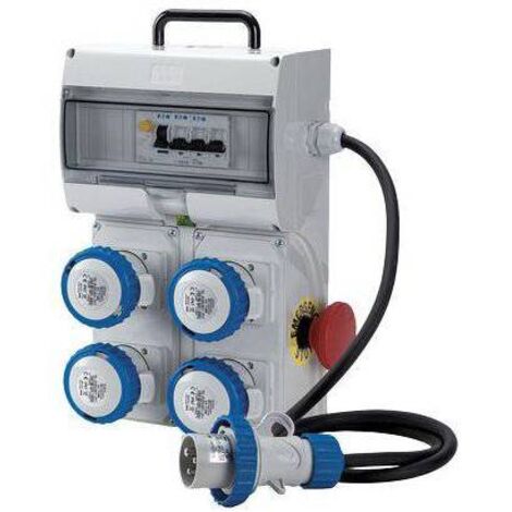 QUADRO KEY BOX ASC CON PULSANTE DI EMERGENZA 4 PRESE INDUSTRIALI IP67 FANTON