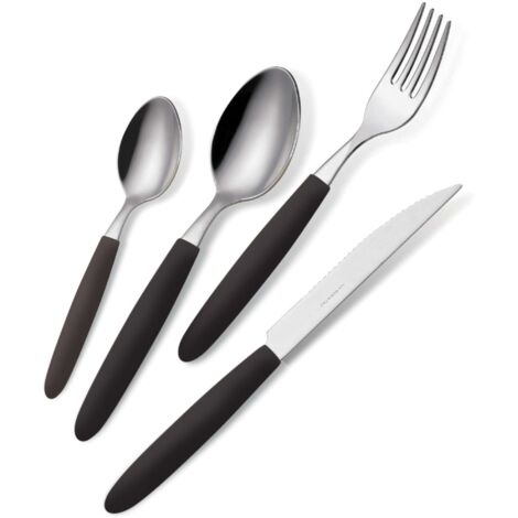 POSATE LIGHT BARATTOLO PZ.24 NERO 1 18/0