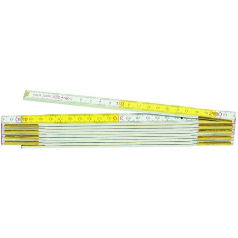 Metrica 23160 Metro, 2m, Decimali Rossi, Bianco/Giallo