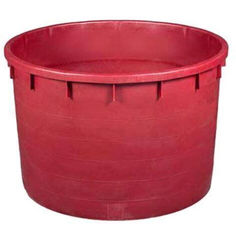 Mastellone in plastica da 350 litri per vino e agricoltura, colore vinaccia, senza fori (1/2)