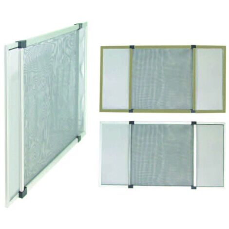 Zanzariera in fibra con telaio componibile in alluminio - Colore: marrone RAL8014 rete grigia - Misure: cm 100x75h