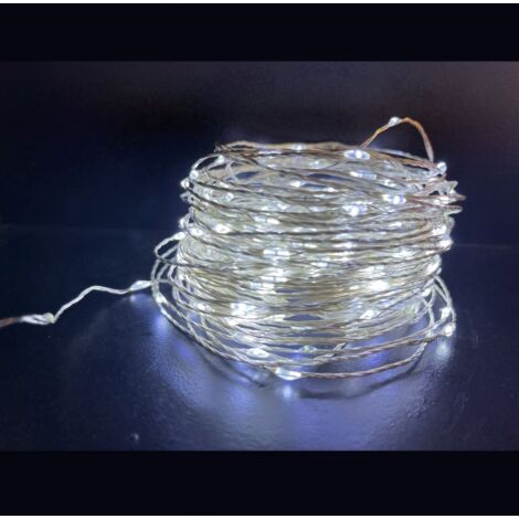 LUCI LED FILO RAME MODELLABILE 200 LED BIANCO 20M A BATTERIA USO INTERNO