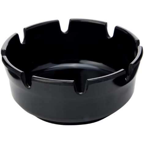 Posacenere rotondo in plastica nero cm 10 (1/2)