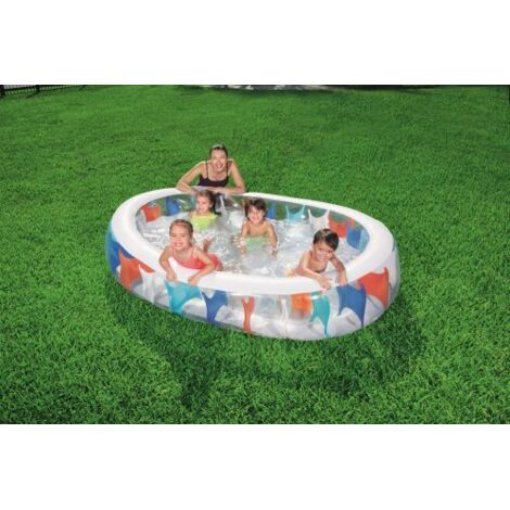 1PZ PISCINA GONFIABILE MULTICOLORE TRASPARENTE CM 152X234X51H