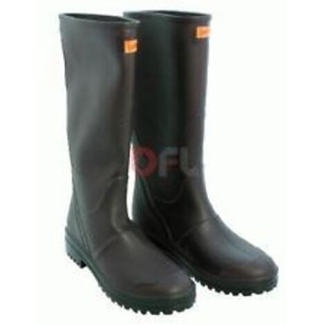 stivali a ginocchio n 47 in pvc con gomma nitrile suola carrarmato marrone (1/2)