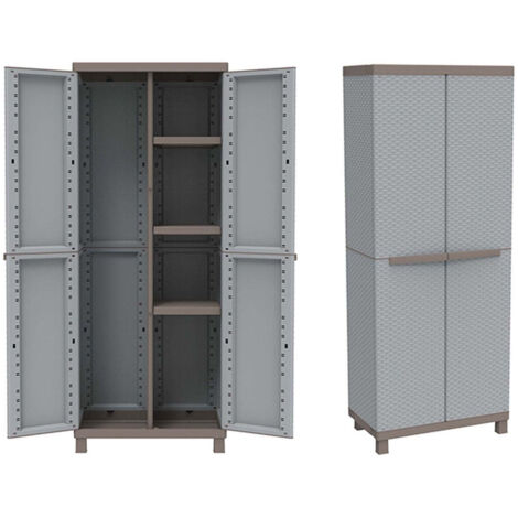 ARMADIO in RESINA PORTASCOPA mod. C-RATTAN 68x39x170H cm TERRY