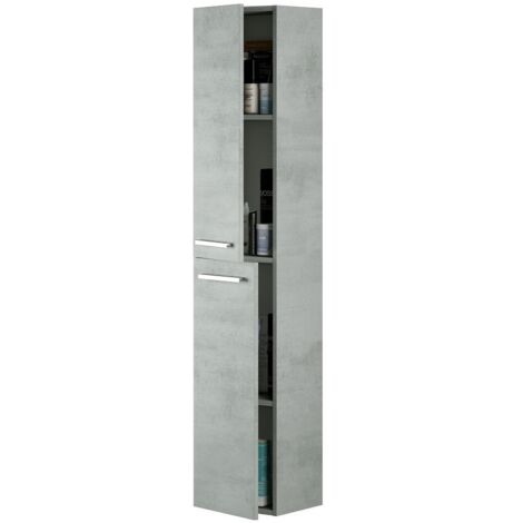 Colonna Bagno Aruba - 2 Ante - 30X25X150H Cm - Grigio Cemento