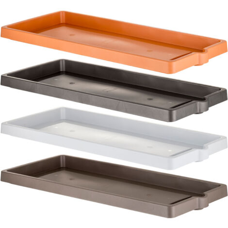 Sottovaso per fioriera rettangolare - Colore: Antracite - Misure: cm 94x36x5.5h