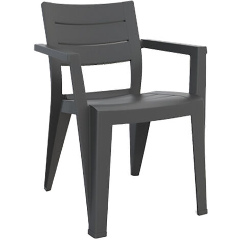 Sedia Da Giardino "Julie" Smooth Finish/Rezolith Graphite - cm.61,5x58,5x79h
