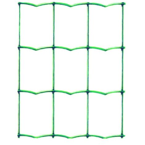 Rete elettrosaldata plastificata verde ondulata - maglia mm 50 x75 - filo Ø mm 2,1 est. - rotolo da 25 mt - Altezza: cm 80