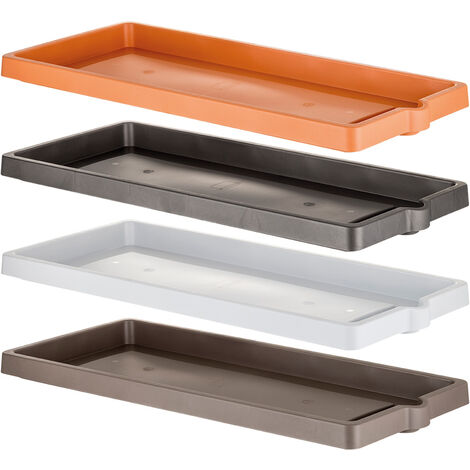 Sottovaso per fioriera rettangolare - Colore: Ghiaccio - Misure: cm 75x33.5x4.5h
