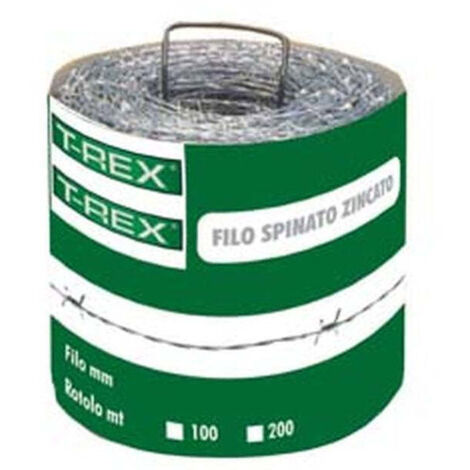 Filo ferro spinato zincato rotolo 100/200 metri - Confezione: rotolo da mt 100