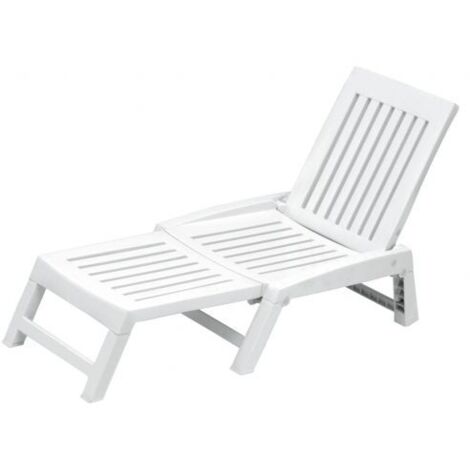 Lettino Orfeo pieghevole in resina antiurto bianco 177x61x30 cm da giardino mare piscina