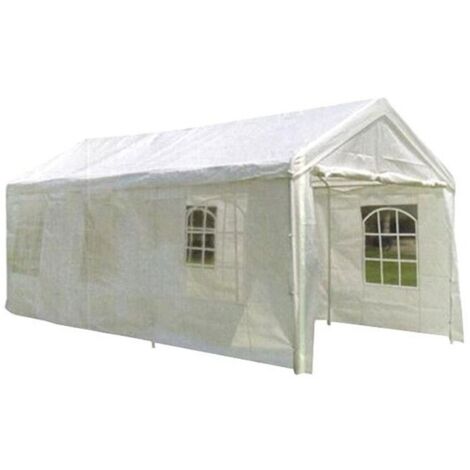 Gazebo in metallo carport bianco - cm.300x600 - colore bianco (1/3)