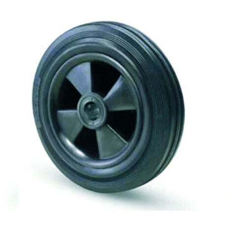 Ruote industriali semplici flangia termoplastica in gomma 112b - Specifiche: Ø mm 200x50 foro Ø mm 20 205daN