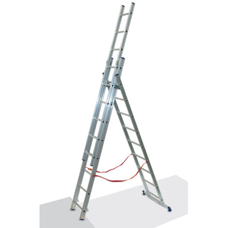 Scala Stilo Alluminio Tripla/Estensibile Gr En 131 - 3x7 gr. cm.202-426h. Kg.12 base cm.80 (SL200-3)