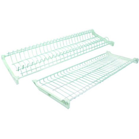 SCOLAPIATTI PLASTIFICATO BIANCO PORTAPIATTI IN ACCIAIO CON SUPPORTI (16372V) CM 86 (16373)