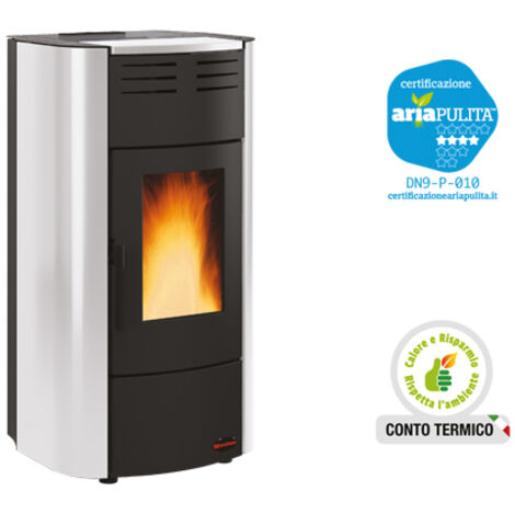 Termostufa a pellet Raffaella Idro H15 grigio luce - NORDICA EXTRAFLAME (1/4)