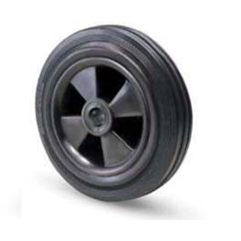 Ruote Industriali Semplici Flangia Termoplastica In Gomma "112B" - ø mm.80x30 - foro ø mm.12 port. Kg.50