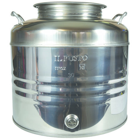 Fusto inox per olio graffato - lt.20 - Ø mm 310x332h (1/5)