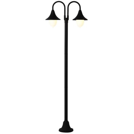 Lampione Lanterna Giardino Per Esterno H220 Alluminio Nero Doppia Palla