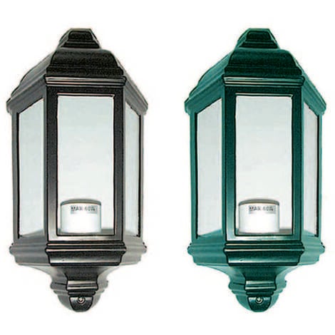 Lanterna a parete modello londra - 60w ip44 mm.176x100x360h. colore nero
