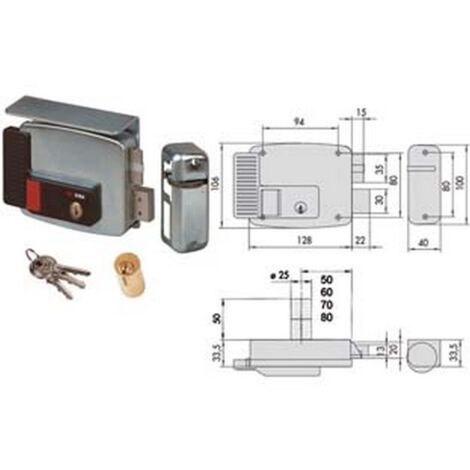 1PZ elettroserratura cancelli tetto pulsante interno 2 mandate 11771 mm60 sx
