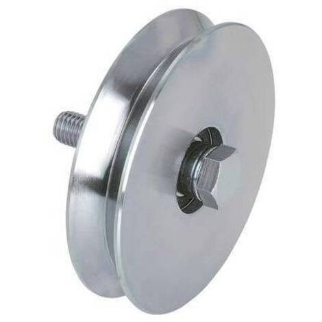 RUOTA CANCELLO A FISSARE GOLA V 402 COMBI • ZINCATA + CUSCINETTO MM 100