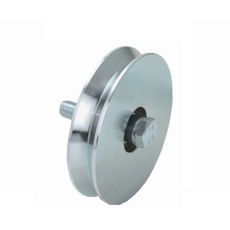 Ruota gola v per cancello 1 cuscinetto a sfera art.402 - Specifiche: Ø mm 140x25 portata Kg 280 gola V 92°