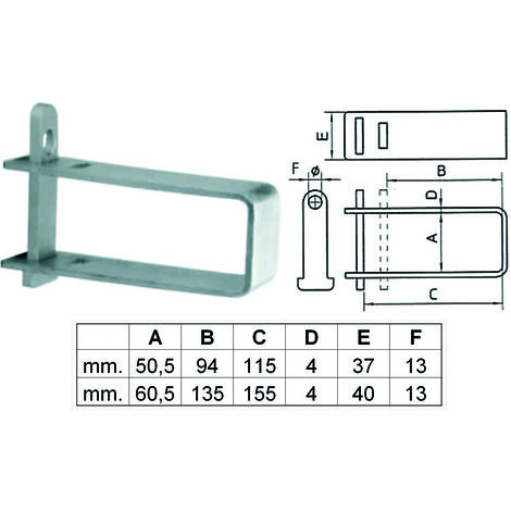 CRAVATTA CANCELLO ZINCATA ASSA ABLOY