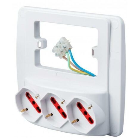 Multipresa Da Parete Rosi Emilia Smart 3 Prese Bipasso Schuko RS-94132