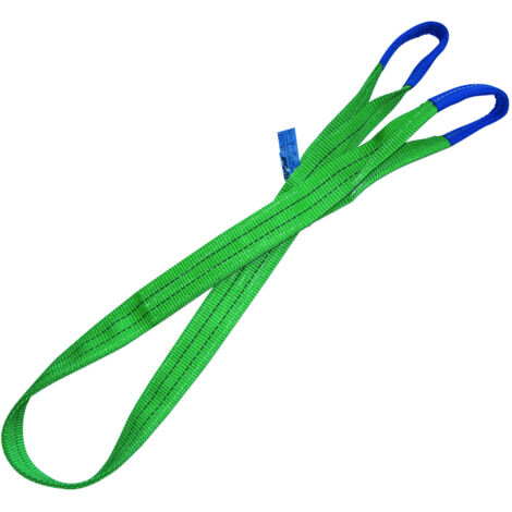 Cinghie di sollevamento con fascia a doppio strato mm.60 - Colore: Verde - Specifiche: mm 2 x mm 60h - portata Kg 2000