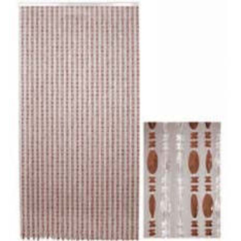 Tenda Corallo Marrone con Cristalli, Trasparente e Marrone, 96 Fili, Dimensioni 120x230 cm