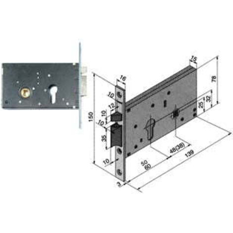 Elettroserratura da infilare per fasce mm.78 h 302 - Misure: mm 50 (30250010)