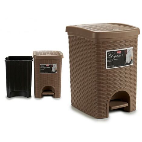 Pattumiera elegance in polipropilene lt.20 - Misure: cm 31x27,5x39h - Colore: Tortora