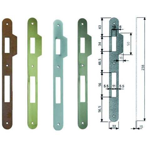 Contropiastra con aletta per serratura patent a bussola bordo tondo - 5 pz