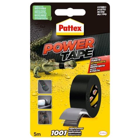 Pattex nastro adesivo power tape rotoli da 5 mt - Colore: Nero - 4 bl - Specifiche: mm 50h in rotoli da mt 5