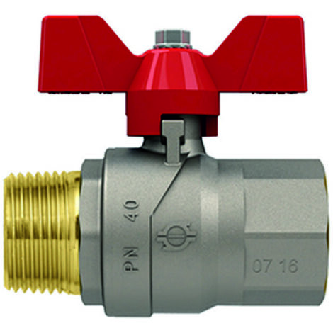UKDD Valvola A Sfera A Farfalla Da 22 Mm Con Manico Rosso E Blu - Foro Pieno, Omologata WRAS Per Acqua Calda E Fredda
