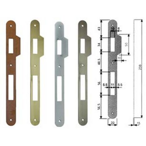 Contropiastra Con Aletta Per Serratura Patent A Bussola Bordo Tondo - acciaio cromato satinato (B.00590.11.34) - 5 pz