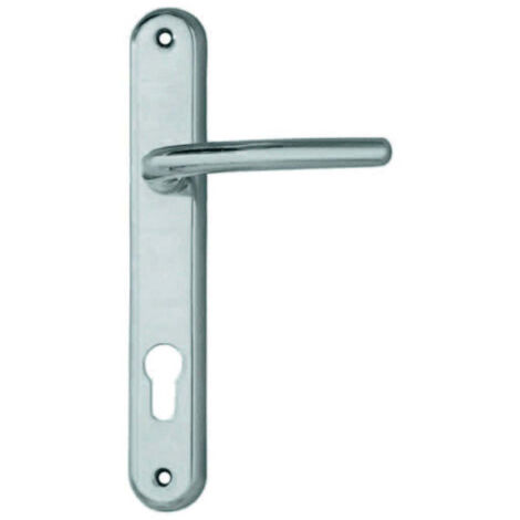 Maniglia vega con placca foro yale in zama finit. ott. cromo satinato - mm.90 foro yale - 2 pa