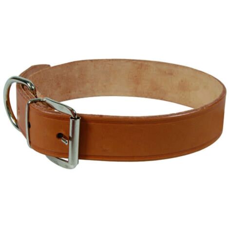 Collare per cani cuoio extra naturale con finta cucitura - Specifiche: cm 37x1,6 cuoio naturale - 6 pz