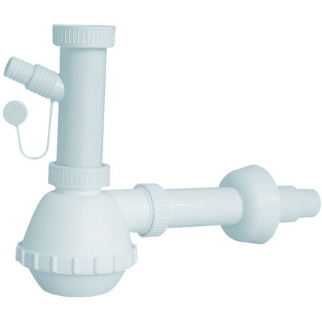 Sifone Tubo Di Scarico Lungo 120 Mm G1-1/4 | Universale In Acciaio Inox Cromato | Per Lavandini, Lavatrici E Lavastoviglie | 3 Guarnizioni Incluse