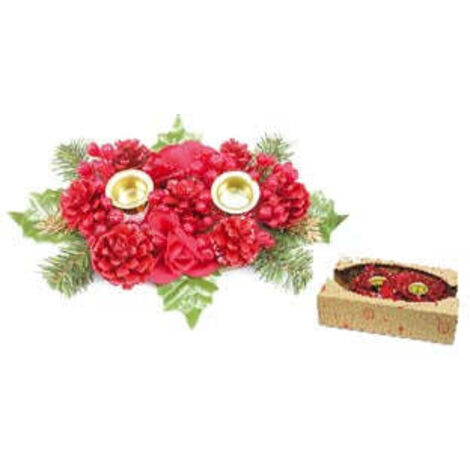 Porta Candele A Due Posti Colore Rosso